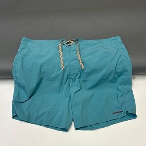 Patagonia Men's Teal Board Shorts with Contrasting Drawcord